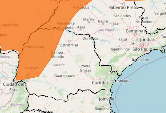 Alerta de chuvas intensas atinge Santa Terezinha de Itaipu e o Oeste do Paraná nesta Sexta-feira Santa