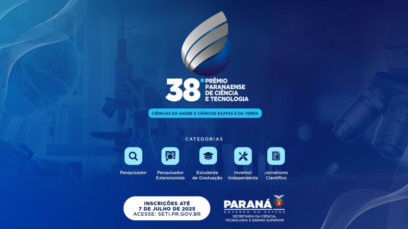 Inscrições para o 38º Prêmio Paranaense de Ciência e Tecnologia estão perto do fim