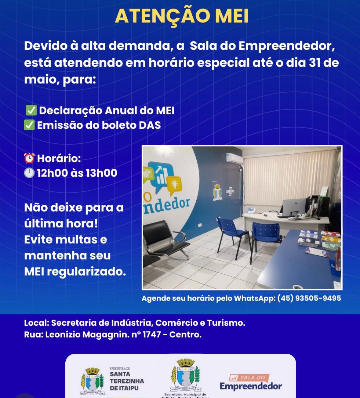 📢 ATENÇÃO, MICROEMPREENDEDORES INDIVIDUAIS DE SANTA TEREZINHA DE ITAIPU!