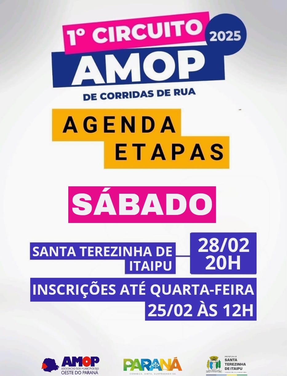 Santa Terezinha de Itaipu vai correr no 1º Circuito AMOP 2025